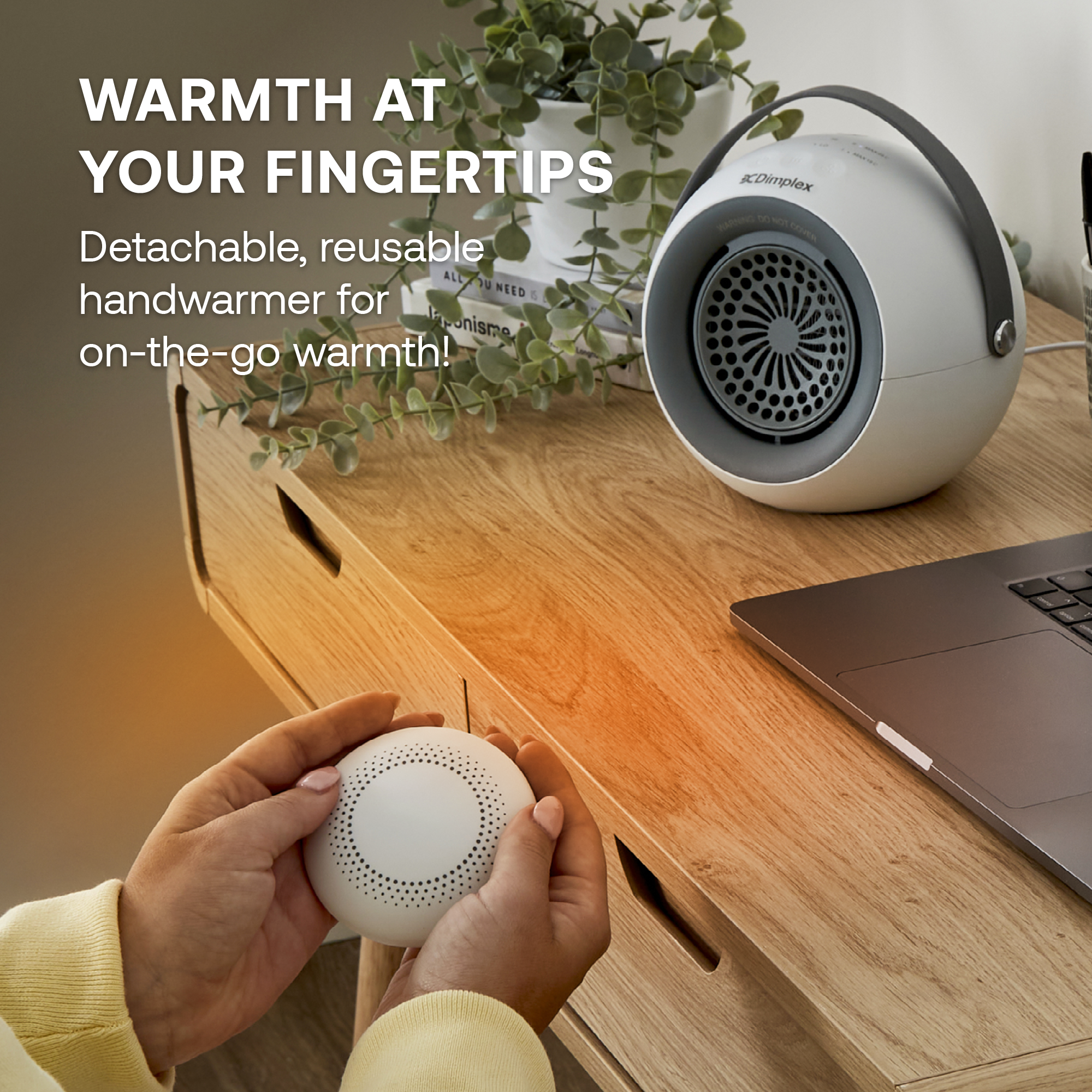 Desk Friend Fan Heater White