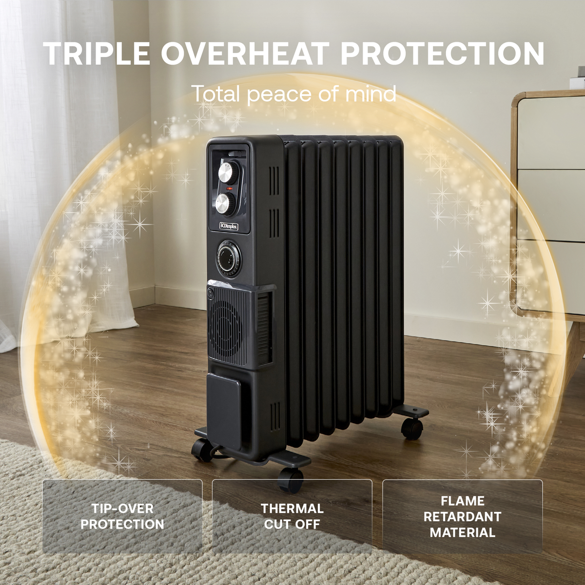 ECR20TiB Oil Free Radiator - 2Kw Black