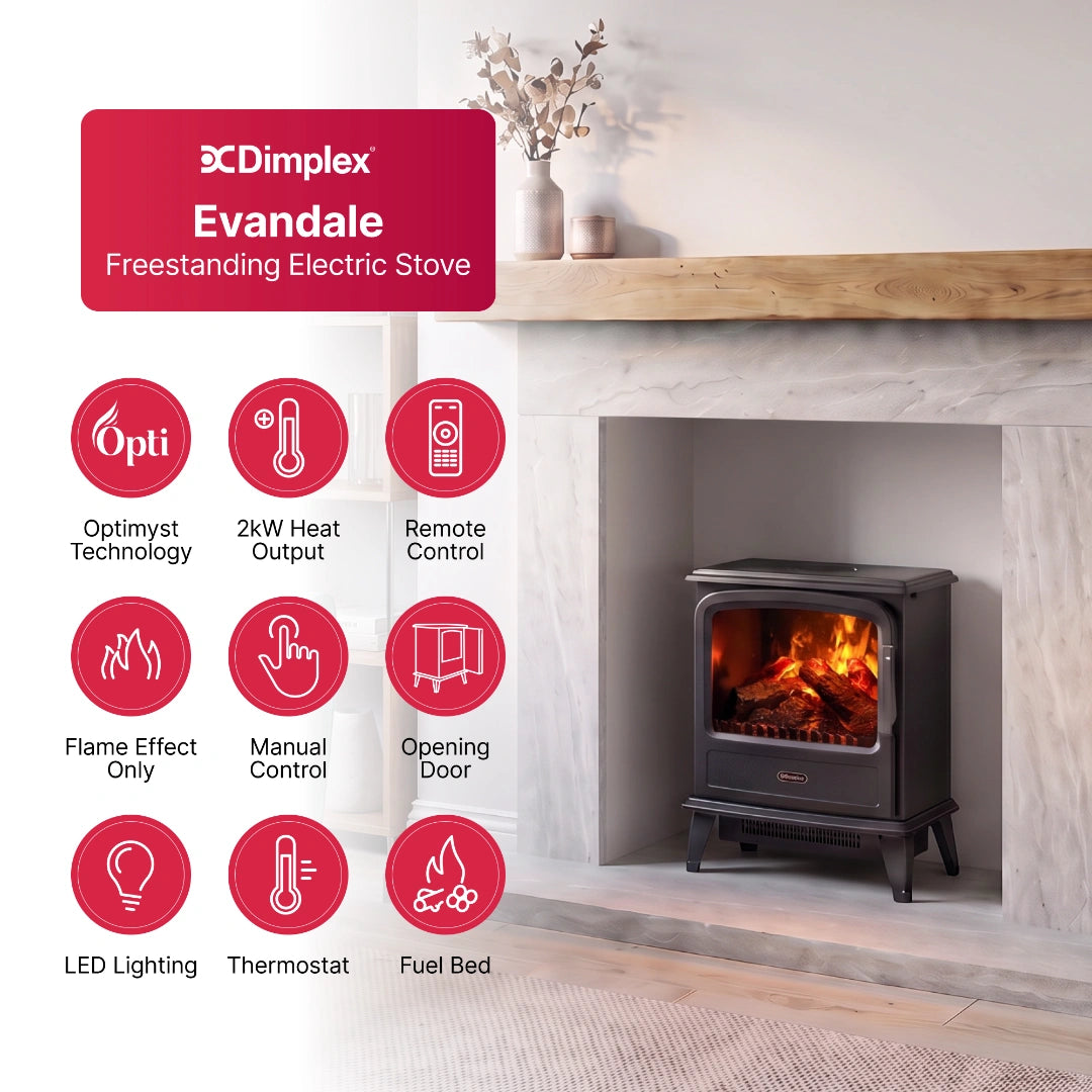 Dimplex  Evandale Black Optimyst Electric Stove
