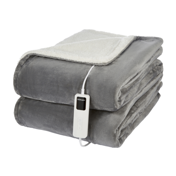 DXHTGW Super Cosy Sherpa Throw - Grey / White