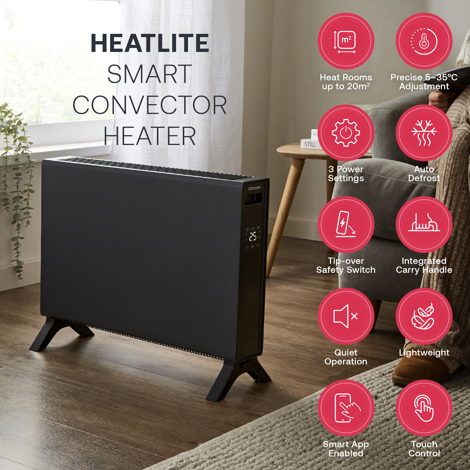 HeatLite 2kW Convector Heater Smart