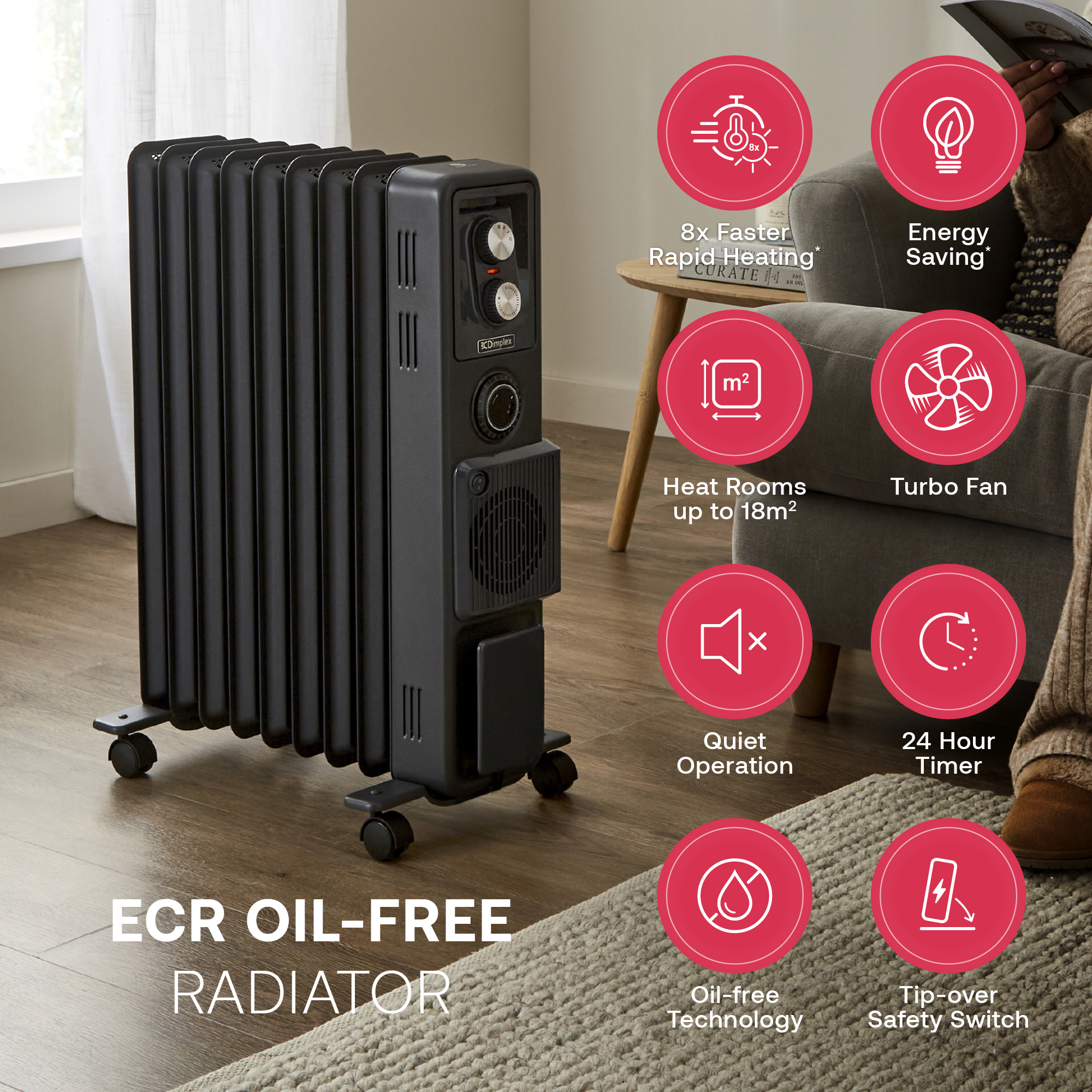 ECR 2.4kW Oil Free Radiator