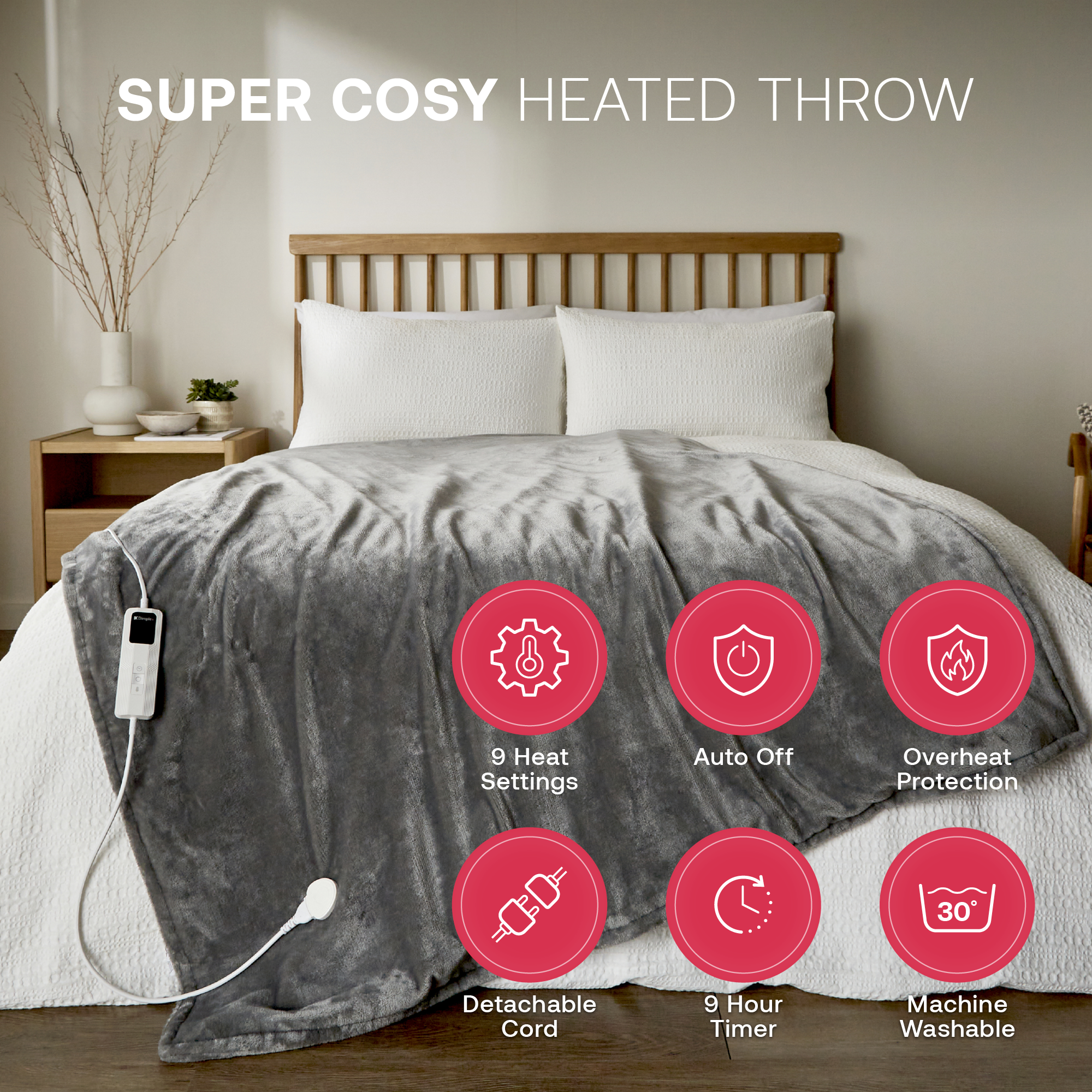 DXHTG Super Cosy  Throw - Grey